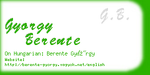 gyorgy berente business card